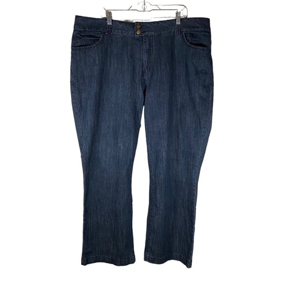 Denim & Company Clinton Kelly Blue Denim Jeans Plus 26W Embroidered Straight Leg - Picture 1 of 9